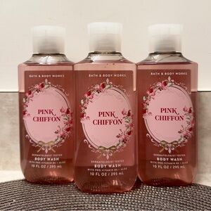 NWT BBW Pink Chiffon Body Wash Set bath and body works